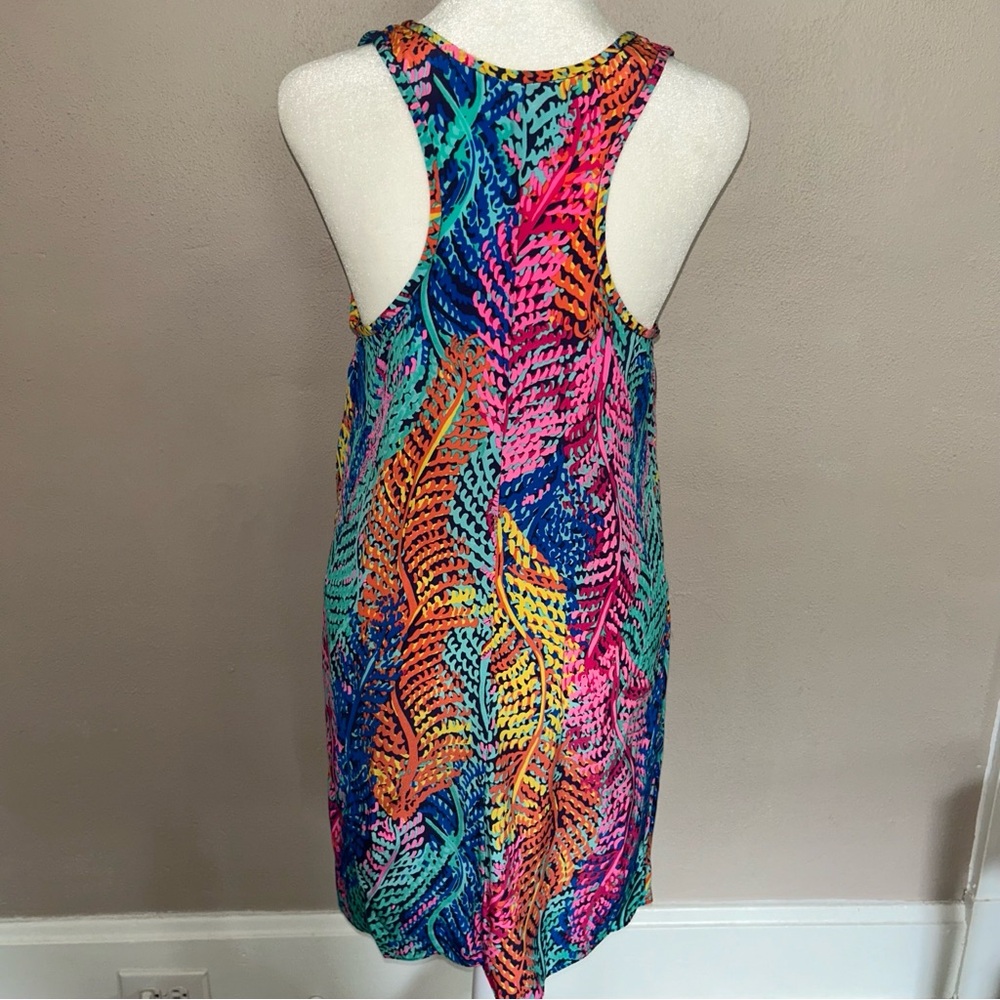 Lilly Pulitzer are 100% silk Vibrant Multicolor Tropical Print Tank Dress - Picture 2 of 4